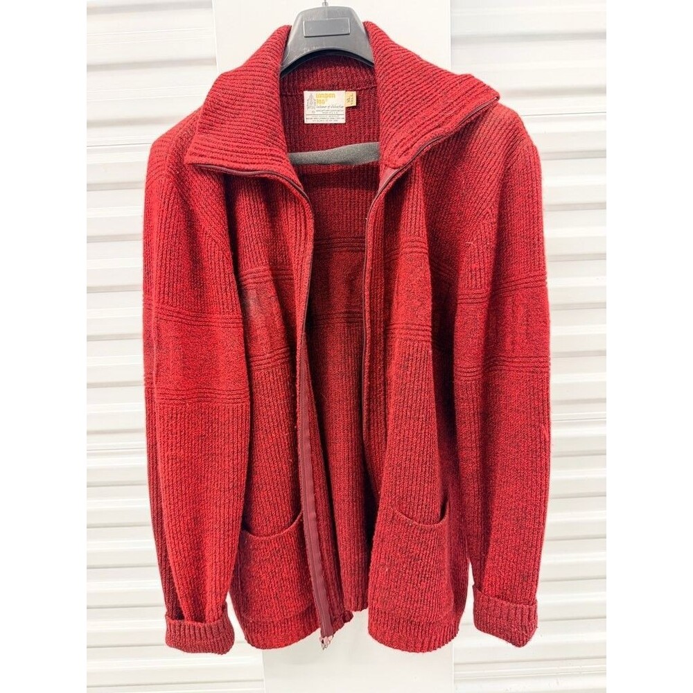 London Fog Red Knit Zip-Up Jacket XL Tall